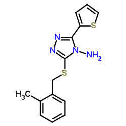 3-[(2-Methylbenzyl)sulfanyl]-5-(2-thienyl)-4H-1,2,4-triazol-4-amine结构式