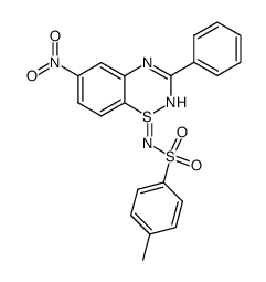 6-nitro-3-phenyl-1-(toluene-4-sulfonylamino)-1λ4-benzo[1,2,4]thiadiazine结构式