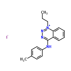 4-[(4-Methylphenyl)amino]-1-propyl-1,2,3-benzotriazin-1-ium iodide Structure