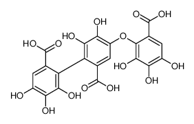 4-(6-Carboxy-2,3,4-trihydroxyphenoxy)-4',5,5',6,6'-pentahydroxy-1,1'-biphenyl-2,2'-dicarboxylic acid结构式