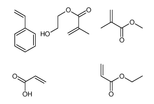 ethyl prop-2-enoate,2-hydroxyethyl 2-methylprop-2-enoate,methyl 2-methylprop-2-enoate,prop-2-enoic acid,styrene Structure