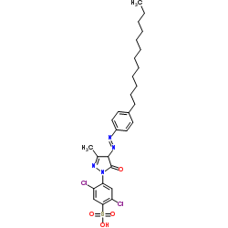 Benzenesulfonic acid,2,5-dichloro-4-[4-[2-(4-dodecylphenyl)diazenyl]-4,5-dihydro-3-methyl-5-oxo-1H-pyrazol-1-yl]-,sodium salt (1:1) structure
