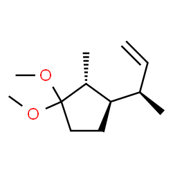 Cyclopentane, 1,1-dimethoxy-2-methyl-3-[(1R)-1-methyl-2-propenyl]-, (2R,3R)- (9CI) structure
