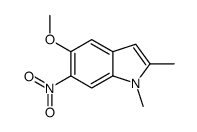 6-Nitro-5-methoxy-1,2-dimethylindole结构式