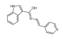 N-(pyridin-4-ylmethylideneamino)-1H-indole-3-carboxamide结构式
