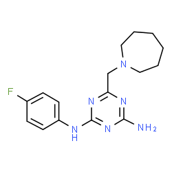 6-(azepan-1-ylmethyl)-N-(4-fluorophenyl)-1,3,5-triazine-2,4-diamine Structure