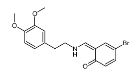 4-bromo-6-[[2-(3,4-dimethoxyphenyl)ethylamino]methylidene]cyclohexa-2,4-dien-1-one结构式