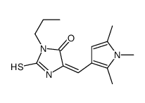 4-Imidazolidinone,3-propyl-2-thioxo-5-[(1,2,5-trimethyl-1H-pyrrol-3-yl)methylene]-(9CI)结构式