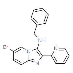 benzyl-(6-bromo-2-pyridin-2-yl-imidazo[1,2-a]pyridin-3-yl)-amine structure