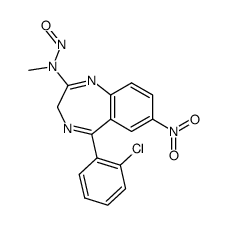 [5-(2-chloro-phenyl)-7-nitro-3H-benzo[e][1,4]diazepin-2-yl]-methyl-nitroso-amine Structure