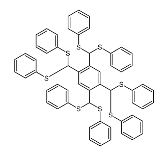 1,2,4,5-tetrakis[bis(phenylsulfanyl)methyl]benzene Structure