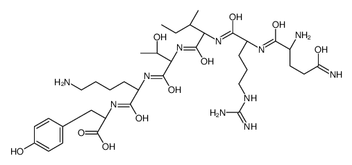 (2S)-2-[[(2S)-6-amino-2-[[(2S,3R)-2-[[(2S,3S)-2-[[(2S)-5-(diaminomethylideneamino)-2-[[(2S)-2,5-diamino-5-oxopentanoyl]amino]pentanoyl]amino]-3-methylpentanoyl]amino]-3-hydroxybutanoyl]amino]hexanoyl]amino]-3-(4-hydroxyphenyl)propanoic acid Structure