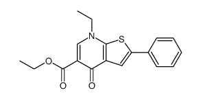 7-ethyl-4-oxo-2-phenyl-4,7-dihydro-thieno[2,3-b]pyridine-5-carboxylic acid ethyl ester结构式