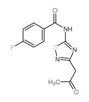 4-fluoro-N-[3-(2-oxopropyl)-1,2,4-thiadiazol-5-yl]benzamide结构式