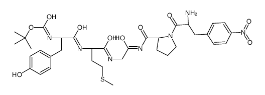 tert-butyl N-[(2S)-1-[[(2R)-1-[[2-[[(2S)-1-[(2S)-2-amino-3-(4-nitrophenyl)propanoyl]pyrrolidine-2-carbonyl]amino]-2-oxoethyl]amino]-4-methylsulfanyl-1-oxobutan-2-yl]amino]-3-(4-hydroxyphenyl)-1-oxopropan-2-yl]carbamate Structure