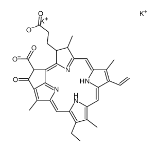 dipotassium [3S(3a,4β,21β)]-21-carboxy-14-ethyl-4,8,13,18-tetramethyl-20-oxo-9-vinylphorbine-3-propionate Structure