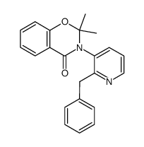 3-(2-benzylpyridin-3-yl)-2,2-dimethyl-2,3-dihydro-4H-benzo[e][1,3]oxazin-4-one结构式