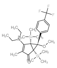 (1R,5R,6S)-4-diethylamino-6-methoxy-3-methyl-6-[4-(trifluoromethyl)phenyl]-1,5-bis(trimethylsilyl)bicyclo[3.1.0]hex-3-en-2-one structure