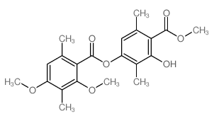 (3-hydroxy-4-methoxycarbonyl-2,5-dimethyl-phenyl) 2,4-dimethoxy-3,6-dimethyl-benzoate结构式