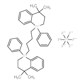Phosphinolinium, 1,1-(1,4-butanediyl)bis[1,2,3,4-tetrahydro-4,4-dimethyl-1-phenyl-, compd. with phosphate(1-), hexafluoro- (1:1) Structure