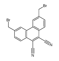 3,6-bis(bromomethyl)phenanthrene-9,10-dicarbonitrile结构式