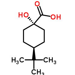 trans-1-Hydroxy-4-(2-methyl-2-propanyl)cyclohexanecarboxylic acid结构式