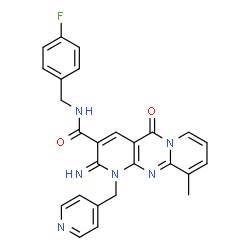 N-(4-fluorobenzyl)-2-imino-10-methyl-5-oxo-1-(4-pyridinylmethyl)-1,5-dihydro-2H-dipyrido[1,2-a:2,3-d]pyrimidine-3-carboxamide结构式