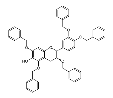 (2R,3S)-3,5,7,3',4'-penta-O-benzyl-6-hydroxyflavan结构式