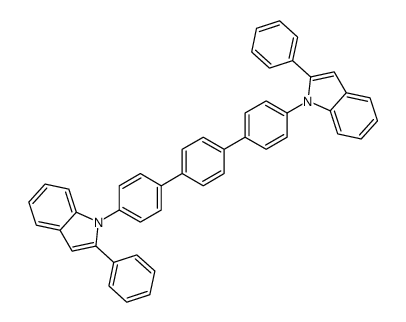 2-phenyl-1-[4-[4-[4-(2-phenylindol-1-yl)phenyl]phenyl]phenyl]indole Structure