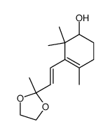 (E)-4-(5'-hydroxy-2',6',6'-trimethyl-1'-cyclohexen-1'-yl)-3-buten-2-one ethylene acetal结构式