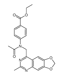 ethyl 4-(N-((6-methyl-[1,3]dioxolo[4,5-g]quinazolin-8-yl)methyl)acetamido)benzoate结构式