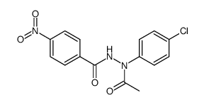 N-acetyl-N-(4-chloro-phenyl)-N'-(4-nitro-benzoyl)-hydrazine Structure