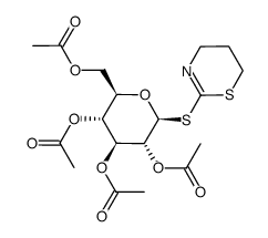 5,6-dihydro-4H-1,3-thiazin-2-yl 2,3,4,6-tetra-O-acetyl-1-thio-β-D-glucopyranoside结构式