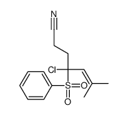 4-(benzenesulfonyl)-4-chloro-6-methylhept-5-enenitrile Structure