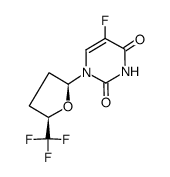 cis-1-(5-trifluoromethyl-2-tetrahydrofuryl)-5-fluorouracil结构式