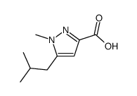 1-methyl-5-(2-methylpropyl)pyrazole-3-carboxylic acid structure