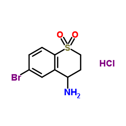 6-溴-3,4-二氢-2H-S,S-二-氧硫代色烯-4-氨基盐酸盐结构式