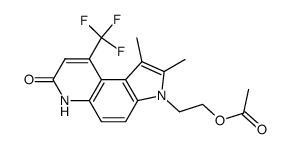 3-(2-Acetoxyethyl)-1,2-Dimethyl-9-trifluoromethyl-3,6-dihydro-pyrrolo[3,2-f]quinolin-7-one结构式