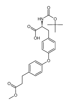 2-tert-butoxycarbonylamino-3-{4-[4-(2-methoxycarbonyl-ethyl)-phenoxy]-phenyl}-propionic acid结构式