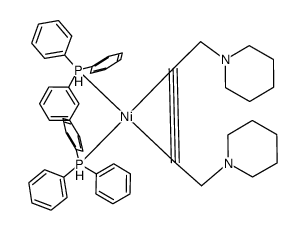 (1,4-dipiperidino-2-butyne)bis(triphenylphosphine)nickel(0) Structure
