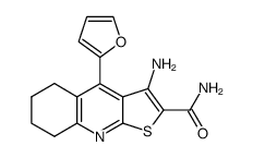 3-amino-4-furan-2-yl-5,6,7,8-tetrahydrothieno[2,3-b]quinoline-2-carboxylic acid amide结构式