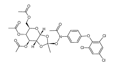 3,4,6-tri-O-acetyl-1,2-O-(1-(N-acetyl-4-(2,4,6-trichlorophenoxy)-anilino-oxy)ethylidene)-α-D-glucopyranose Structure