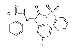 N-[(E)-[1-(benzenesulfonyl)-5-chloro-2-oxoindol-3-ylidene]amino]benzenesulfonamide Structure