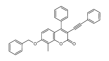 7-benzyloxy-8-methyl-4-phenyl-3-(phenylethynyl)-2H-chromen-2-one结构式