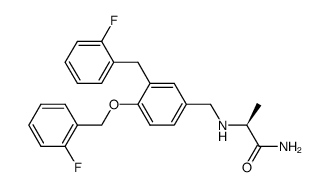 (S)-2-[3-(2-fluoro-benzyl)-4-(2-fluoro-benzyloxy)-benzylamino]propanamide结构式