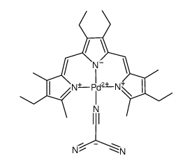 (tricyanmethanido-(3,8,9,14-tetraethyl-2,4,13,15-tetramethyltripyrrin)palladium(II)结构式