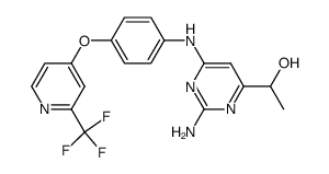 1-{2-amino-6-[(4-{[2-(trifluoromethyl)pyridin-4-yl]oxy}phenyl)amino]pyrimidin-4-yl}ethanol结构式