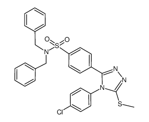 N,N-dibenzyl-4-[4-(4-chlorophenyl)-3-methylthio-4H-1,2,4-triazol-5-yl]benzenesulfonamide Structure