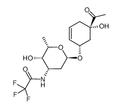 (1S,3S)-1-Acetyl-3-O-(3-amino-2,3,6-tridesoxy-α-L-lyxo-hexopyranosyl)-4-cyclohexen-1,3-diol Structure