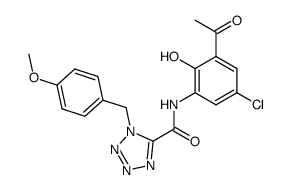 1-(4-Methoxy-benzyl)-1H-tetrazole-5-carboxylic acid (3-acetyl-5-chloro-2-hydroxy-phenyl)-amide结构式